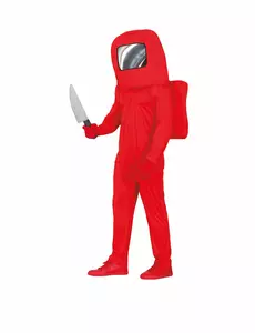 Déguisement astronaute de jeux vidéo rouge adolescent