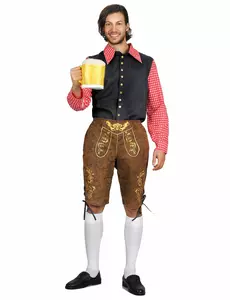 Déguisement Bavarois à carreaux homme, Taille: Large