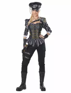 Déguisement capitaine steampunk luxe femme, Taille: Large (42/44)