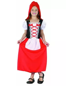 Klein en schattig Roodkapje kostuum voor meisjes, Maat: 4–6 jaar (110–120 cm)