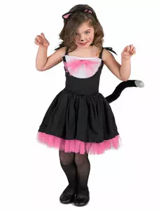 Déguisement chat noir et rose fille, Taille: 3–4 ans (XS)