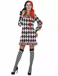 Bebloede clown outfit voor dames, Maat: Small