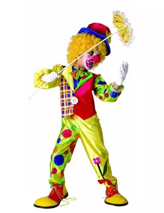 Déguisement clown multicolore garçon, Taille: 4–6 ans (110–120 cm)