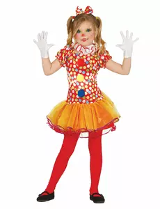 Déguisement clown multicolore avec tutu fille, Taille: 3-4 ans