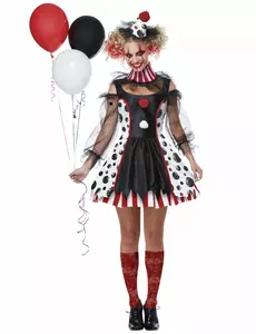 Déguisement clown psycho robe femme, Taille: Large (42/44)