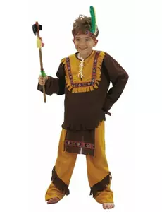Indianen kostuumvoor jongens, Maat: 4–6 jaar (110–120 cm)