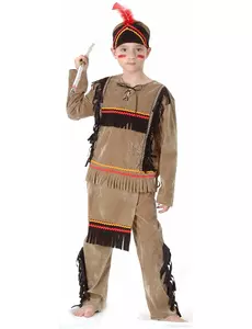 Déguisement indien marron clair garçon, Taille: 7–9 ans (120–130 cm)