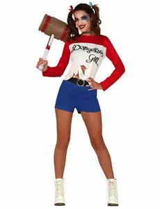 Déguisement dangerous girl femme, Taille: Small (36–38)