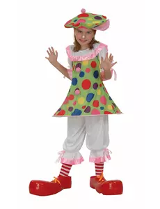 Clown kostuum met hoepel voor meisjes