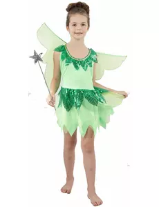 Déguisement fée verte voilage fille, Taille: 4–6 ans (110–120 cm)