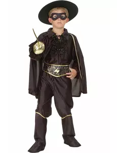 Déguisement justicier masqué noir garçon, Taille: 4–6 ans (110–120 cm)