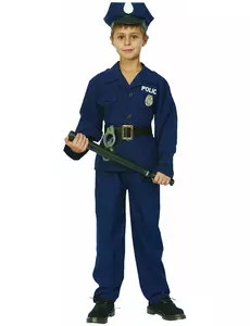 Déguisement policier luxe garçon, Taille: 7–9 ans (120–130 cm)