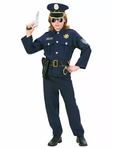 Politie agent kostuum voor jongens, Maat: 8–10 jaar (140 cm)