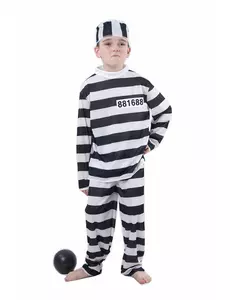 Déguisement prisonnier enfant, Taille: 4–6 ans (110–120 cm)