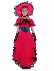 Déguisement Scarlett rouge fille, Taille: 4–6 ans (110–120 cm)