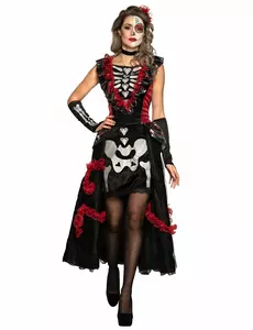 Déguisement dia de los muertos jupon femme, Taille: Small (36/38)