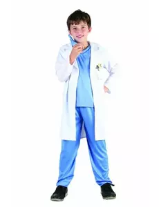 Dokter kostuum voor jongens, Maat: 4–6 jaar (110–120 cm)
