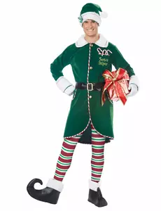 Luxe kerstman-elf vermomming voor mannen, Maat: Large/X-Large