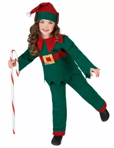 Déguisement elfe de Noël enfant, Taille: 4-6 ans