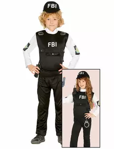 FBI kostuum voor kinderen, Maat: 5–6 jaar (110–115 cm)