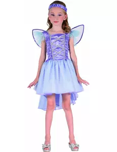 Déguisement fée violette voile bleu fille, Taille: 4–6 ans (110–120 cm)