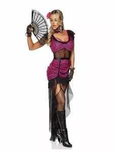 Déguisement fille de saloon sexy femme, Taille: Large (44–46)