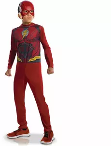 Rood superheld Flash™ kostuum voor jongens, Maat: 7–8 jaar (122 tot 128 cm)