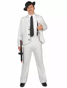 Wit gangster pak voor mannen, Maat: Medium