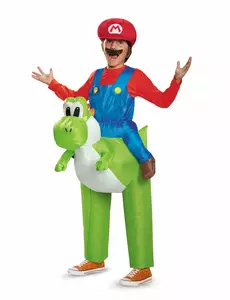 Opblaasbaar Nintendo® Mario op Yoshi kostuum voor kinderen