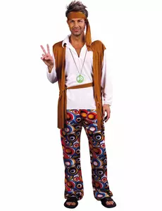 Klassiek hippie kostuum voor mannen - Grote Maten