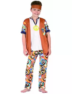 Hippie outfit voor jongens, Maat: 4–6 jaar (110–120 cm)