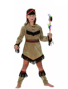 Indianenkostuum voor meisjes, Maat: 4–6 jaar (110–120 cm)