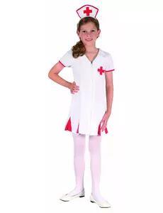 Déguisement infirmière rouge et blanc fille, Taille: 4–6 ans (110–120 cm)
