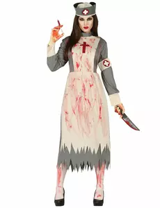 Déguisement infirmière rétro zombie femme, Taille: Large (42–44)