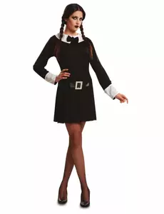 Duister gothic schoolmeisje kostuum voor vrouwen, Maat: Small