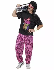 Joggingpakkostuum I love 80's in grote maat voor mannen, Maat: XX-Large