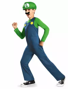 Luigi™ kostuum voor kinderen, Maat: 5–6 jaar (109–126 cm)