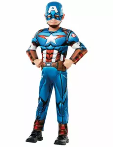 Costume de luxe Captain America de la série animée pour garçons, Taille: 3–4 ans (90 à 104 cm)