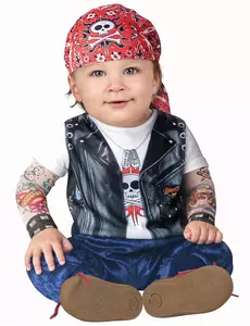 Biker kostuum voor baby's - Klassiek, Maat: 0–6 maanden (58–66 cm)