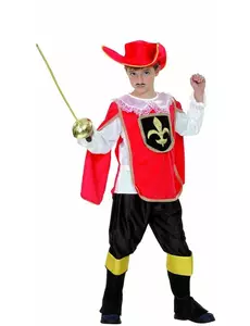 Déguisement Mousquetaire rouge garçon, Taille: 4–6 ans (110–120 cm)