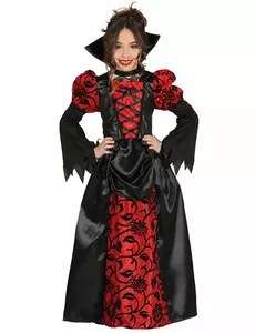 Déguisement noble comtesse vampire fille Halloween, Taille: 3–4 ans (95–105 cm)