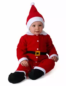 Klassiek wit en rood kerstman kostuum voor baby's, Maat: 6–12 maanden