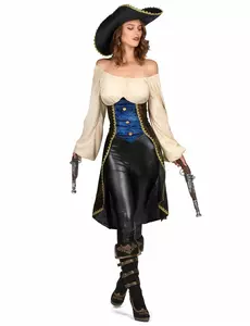 Bruine piraten tuniek voor dames, Maat: Small
