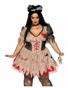 Grote maat voodoo-pop kostuum voor vrouwen, Maat: X-Large/XX-Large (48–52)