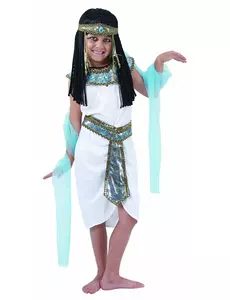 Egyptische koninginnen outfit voor meisjes, Maat: 4–6 jaar (110–120 cm)