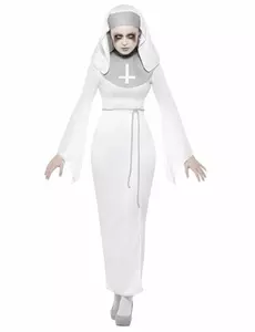 Witte bezeten non outfit voor vrouwen