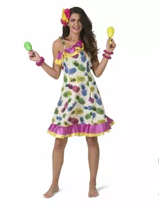 Déguisement robe à motif ananas femme, Taille: S/M