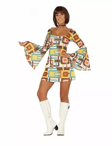 Déguisement robe disco géométrique femme, Taille: Medium (38–40)