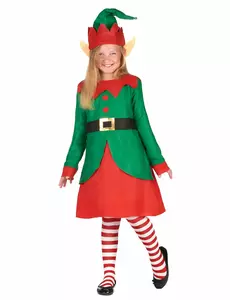 Déguisement robe elfe de Noël fille, Taille: 4–6 ans (S)