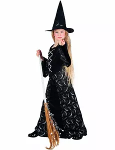 Déguisement sorcière demi-lune fille Halloween, Taille: 4–6 ans (104–116 cm)